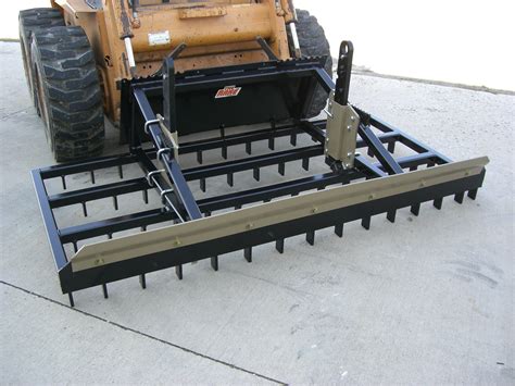 skid steer pond attachments|skid steer landscape rake attachment.